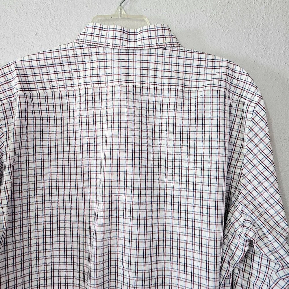 Banana Republic Mens Button Up Long Sleeve Casual Shirt White Gingham Check S XL